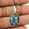 December Turquoise Gemstone 925 Solid Silver Bezel Anniversary Elegant Pendant