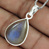 Labradorite Stone 925 Solid Silver Wedding Boho Tribal Daughter Birthday Pendant