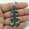 Cushion Labradorite Gemstone Wife Wedding Boho Inukshuk Pendant 925 Solid Silver