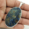 Birthday Gift Natural Azurite Gemstone Trendy Pendant 925 Sterling Silver N61