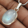Oval Crown Chakra Rainbow Moonstone Stone New Bezel Pendant 925 Solid Silver