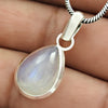 Pear Natural Rainbow Moonstone 925 Solid Silver Wife Ethnic Art Deco New Pendant