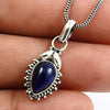 Birthday Gift Lapis Lazuli Gemstone Charm Pendant 925 Sterling Silver Sk1