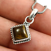 Cushion Natural Tiger Eye Birthday New Tribal Bezel Pendant 925 Solid Silver