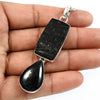 Black Tourmaline Gemstone 925 Solid Silver Artisan Bezel Healing Power Pendant