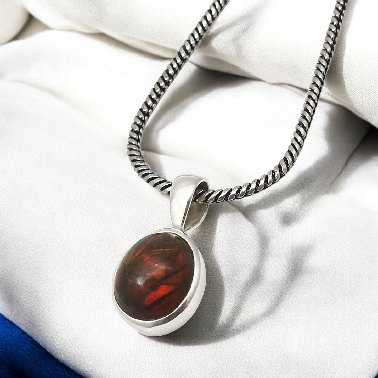 Natural Black Opal 925 Sterling Silver Bezel Pendant