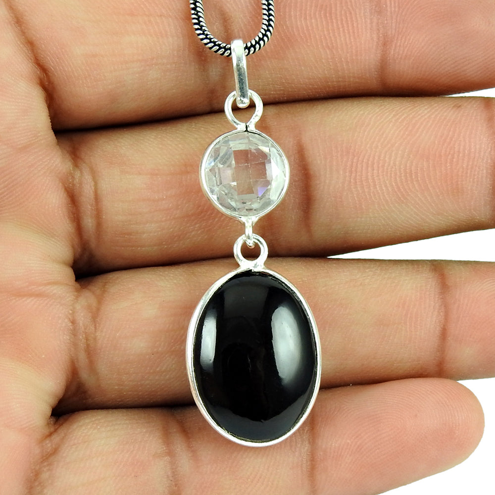 August Birth Crystal Gemstone 925 Solid Silver Artisan Bezel New Pendant Jewelry