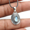 Natural Labradorite 925 Solid Silver Mother Artisan Christmas Gift Bezel Boho Pendant