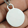Solid 925 Sterling Silver Circle Tag Pendant