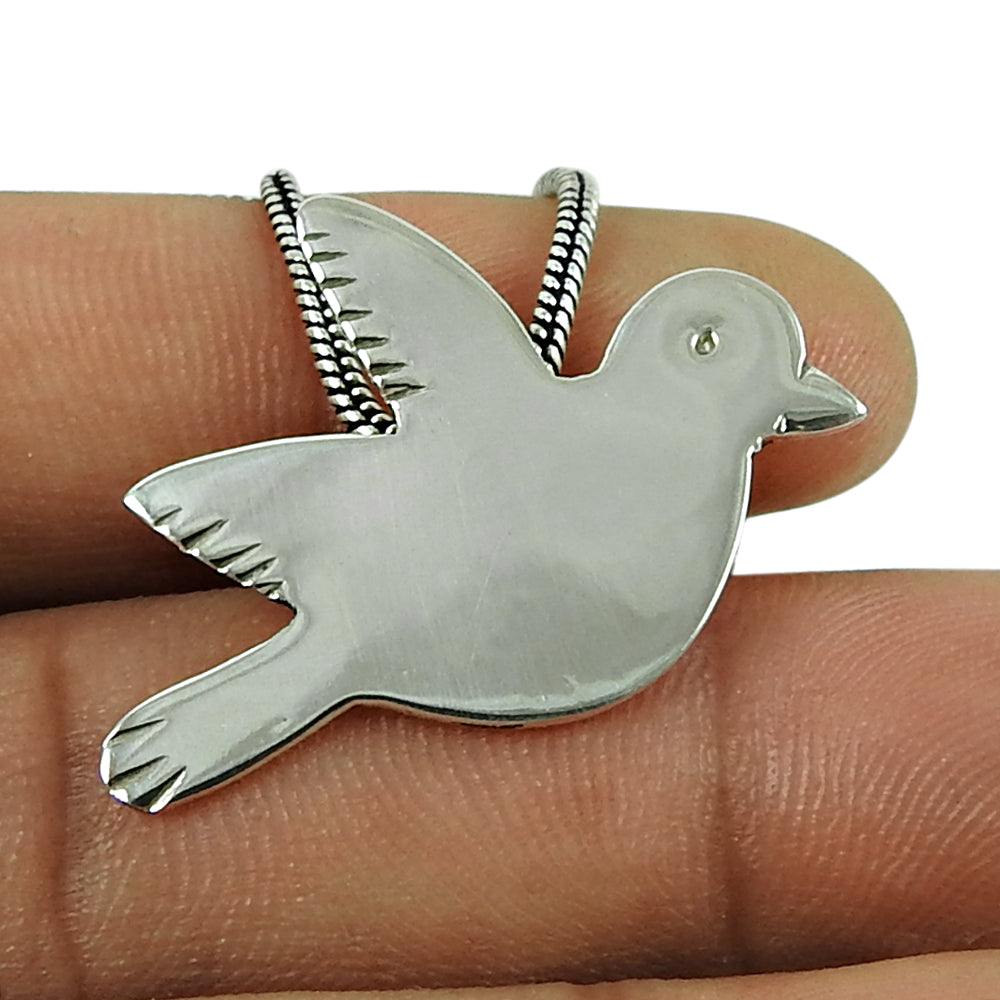 925 Solid Sterling Silver Pigeon Pendant Dove Peace Jewelry