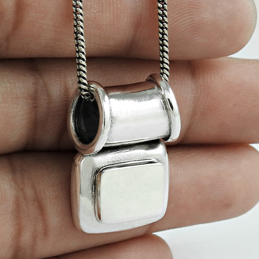 Solid 925 Sterling Silver Unique Handmade Pendant