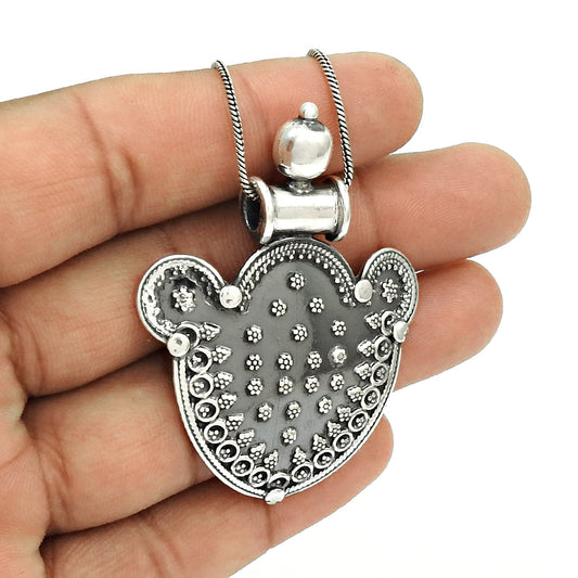Statement Jewelry 925 Sterling Oxidized Silver Pendant