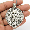 Solid 925 Silver Goddess Pendant Indian Religious Jewelry