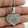 Om Heart Pendant 925 Sterling Silver Indian Religious Jewelry