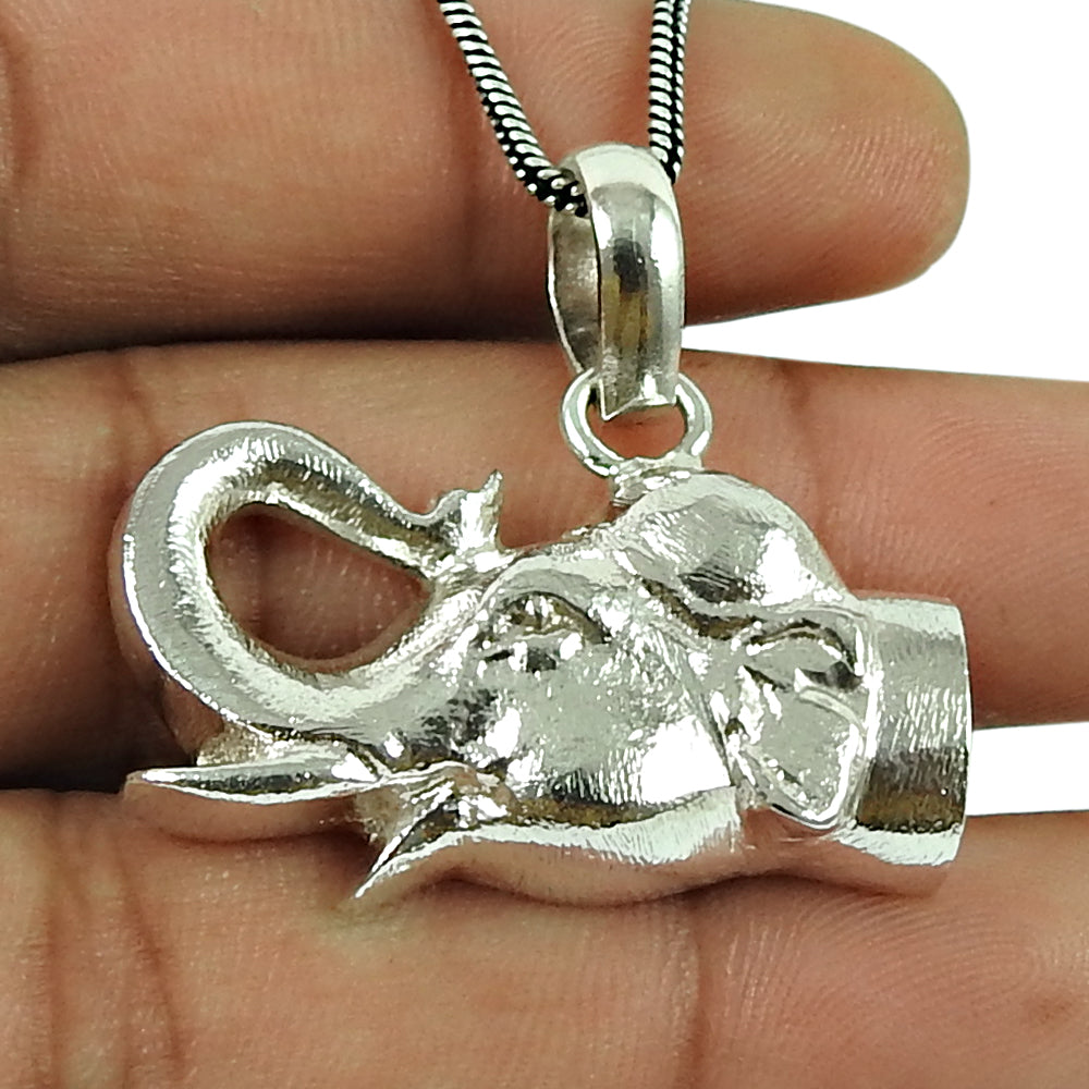 925 Solid Sterling Silver Elephant Pendant