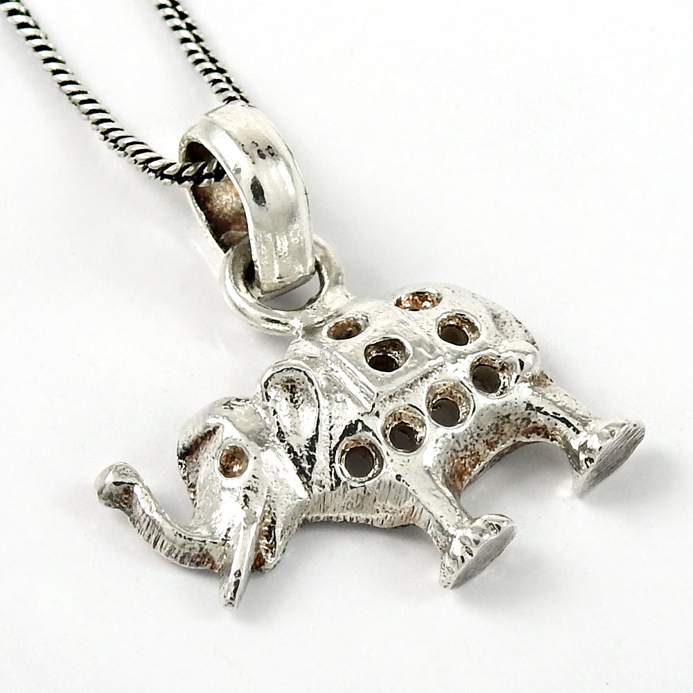 925 Sterling Silver Handcrafted Elephant Charm Pendant