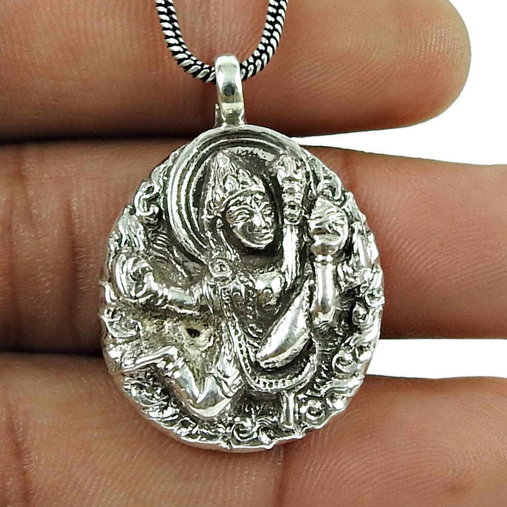 Lord Hanuman Pendant 925 Sterling Silver Temple Jewelry