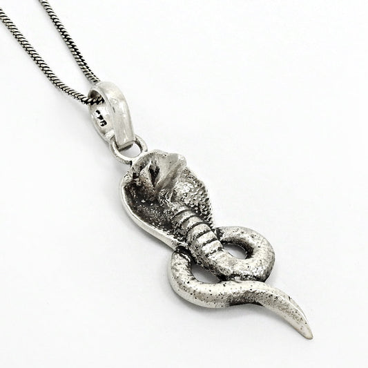 925 Solid Sterling Silver Handmade Snake Pendant