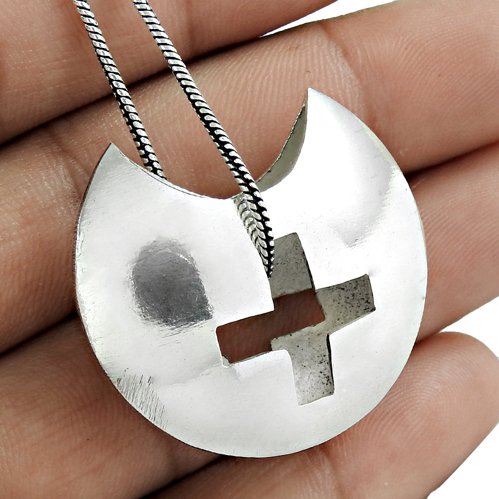 925 Sterling Silver Handmade Moon Pendant