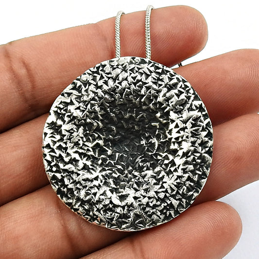 Oxidized 925 Sterling Silver Handmade Pendant Jewelry
