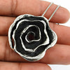 925 Sterling Oxidized Silver Flower Pendant