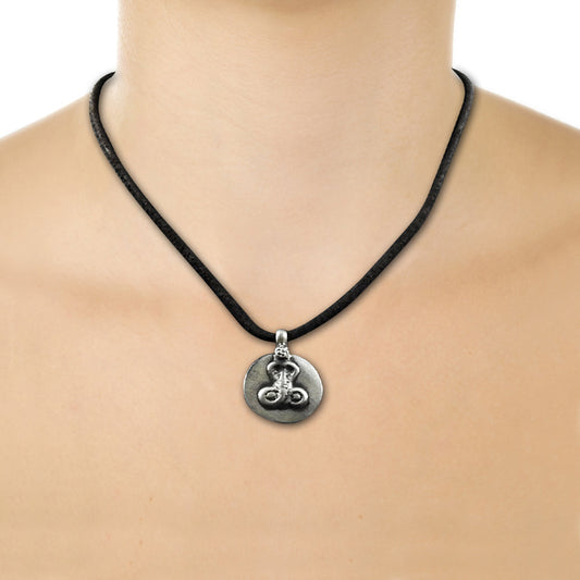 Solid 925 Sterling Silver Snake Pendant Handmade Jewelry