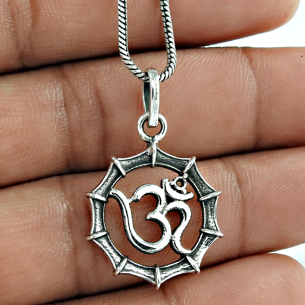 Indian Jewelry 925 Solid Sterling Silver OM Pendant