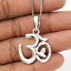 Solid Sterling Silver Om Pendant Indian Religious Jewelry
