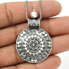 Solid 925 Oxidized Sterling Silver Tribal Statement Pendant