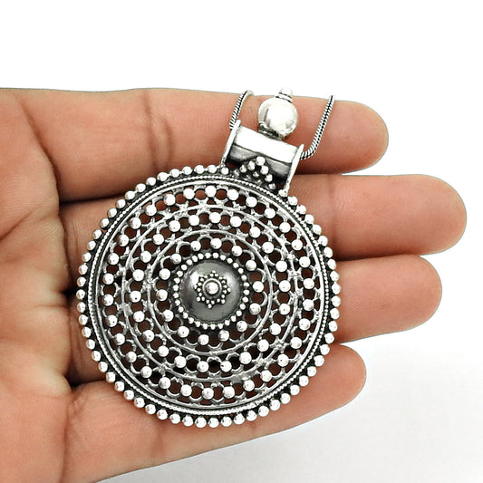 Vintage Artisan Pendant 925 Sterling Silver Jewelry
