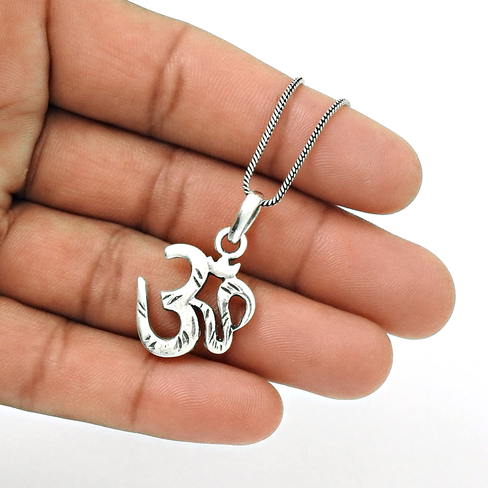 925 Sterling Silver Handcrafted Om Pendant Jewelry