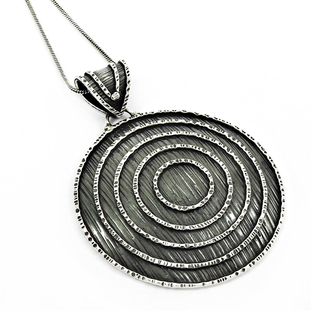 925 Sterling Silver Tribal Pendant Oxidized Handmade Jewelry