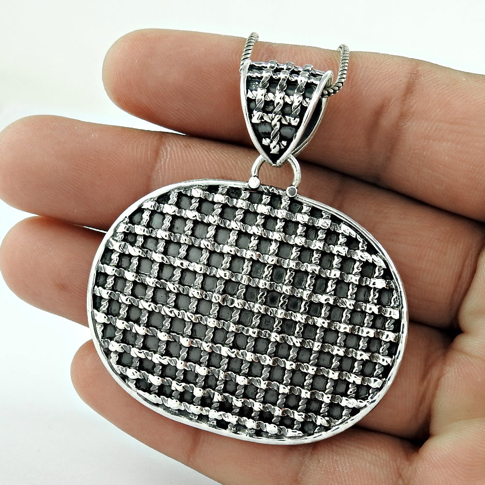 925 Sterling Silver Handcrafted Pendant Oxidized Jewelry