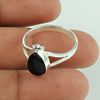Natural Black Onyx Gemstone Cocktail Boho Ring 925 Silver For Women A32