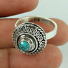 Gift For Women Solitaire Vintage Ring 925 Silver Natural Turquoise K29
