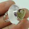 Natural Striped Onyx Statement Bohemian Ring 925 Silver For Girls S1