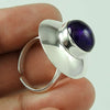 Natural Amethyst Gemstone Cocktail Ethnic Purple Ring 925 Silver Q2