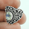 Gift For Woman Girl 925 Silver Natural Rainbow Moonstone Solitaire Ring