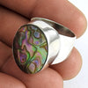 Abalone Shell Gemstone Jewelry 925 Fine Sterling Silver Tribal Ring