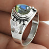 Sterling Silver Pear Natural Labradorite Cocktail Sister Vintage New Ring