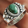 Gift For Her Natural Turquoise Statement Ring 925 Sterling Silver I42