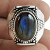 Natural Labradorite Gemstone Ring 925 Silver Wholesale Jewelry Y1