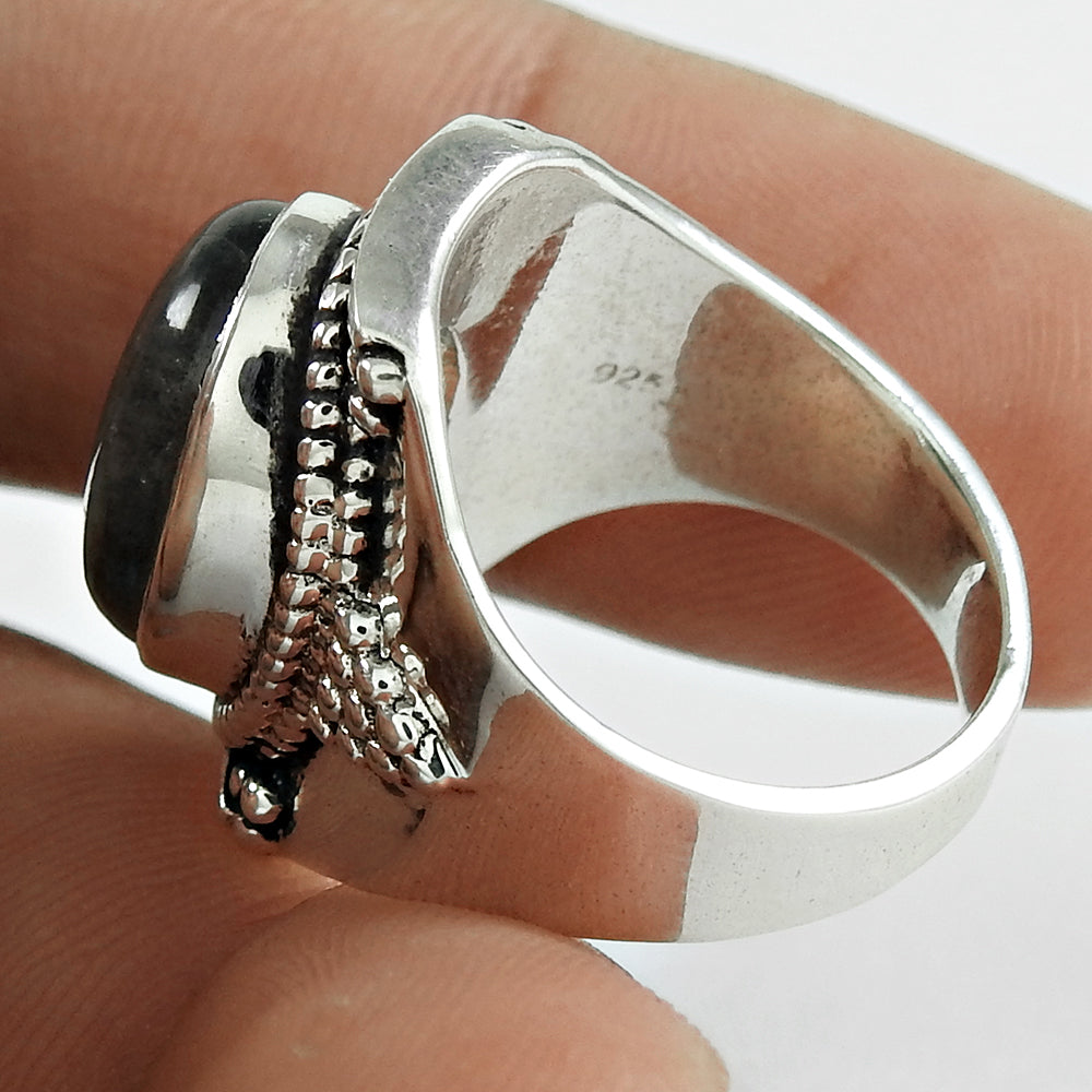 Natural Labradorite Gemstone Ring 925 Silver Wholesale Jewelry Y1