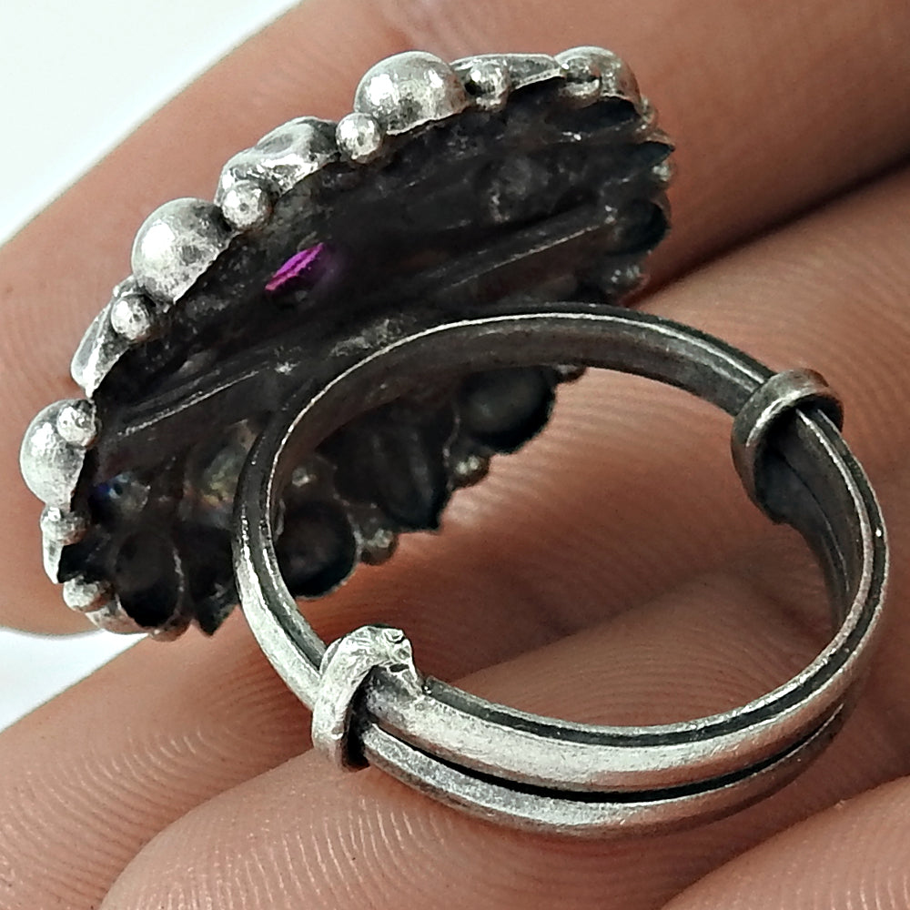 Ruby Gemstone Solid 925 Silver Adjustable Handmade Ring Women Gift