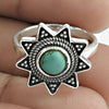 Sterling Silver Turquoise Stone Vintage Wedding Wife Elegant Solitaire Ring