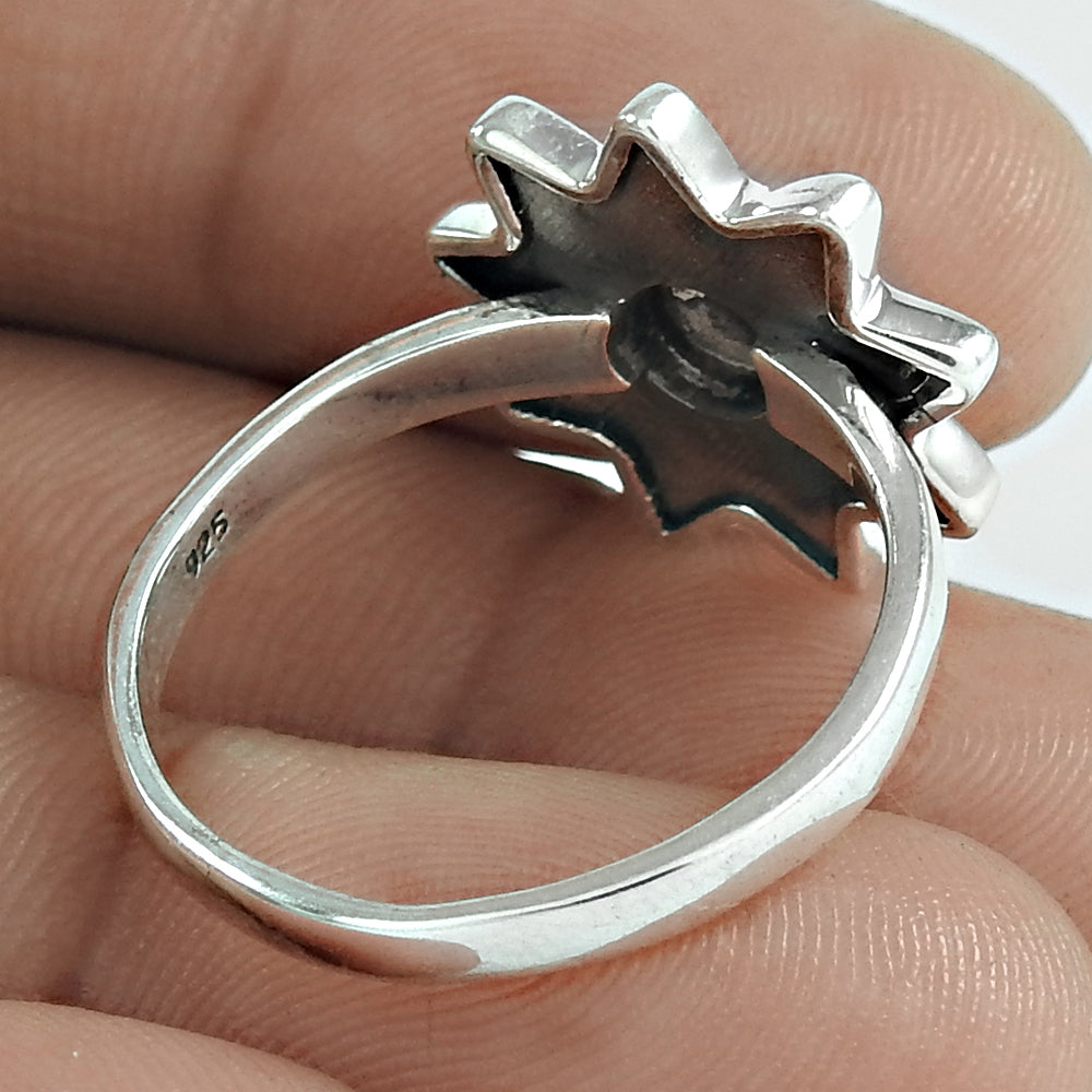 Sterling Silver Turquoise Stone Vintage Wedding Wife Elegant Solitaire Ring