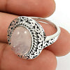 Natural Rose Quartz Gemstone Cocktail Stylish Ring 925 Sterling Silver T9