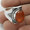Gift For Woman Natural Carnelian Cocktail Vintage Ring 925 Silver V96