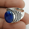 Natural Lapis Lazuli Statement Boho Ring 925 Silver For Girls U23