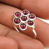 Natural Garnet Gemstone Statement Flower Ring 925 Sterling Silver T73